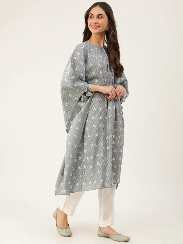 Grey_Chanderi_Premium_&_Elegant_Kurta_For_Women_&_Girls