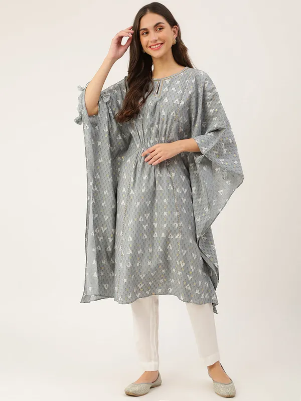 Grey_Chanderi_Premium_&_Elegant_Kurta_For_Women_&_Girls