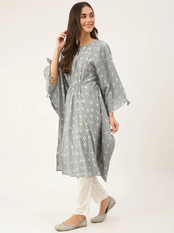 Grey_Chanderi_Premium_&_Elegant_Kurta_For_Women_&_Girls