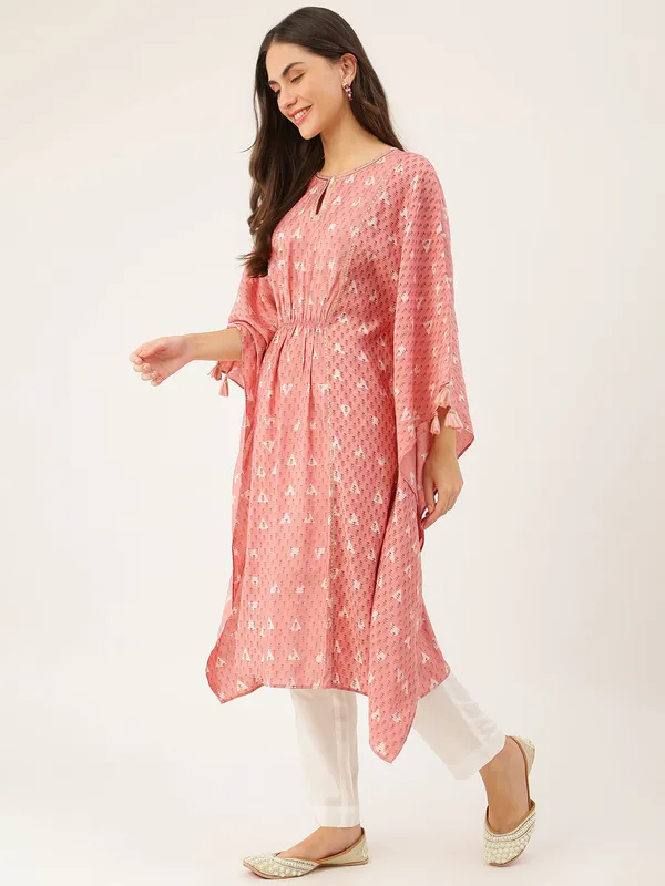 Pink_Chanderi_Premium_&_Elegant_Kurta_For_Women_&_Girls