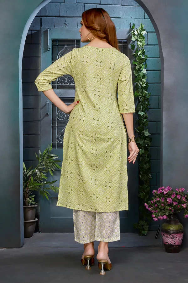 Green_Rayon_Premium_&_Elegant_Kurta_&_Pant_For_Women_&_Girls