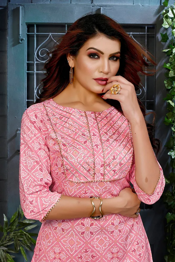 Pink_Rayon_Premium_&_Elegant_Kurta_&_Pant_For_Women_&_Girls