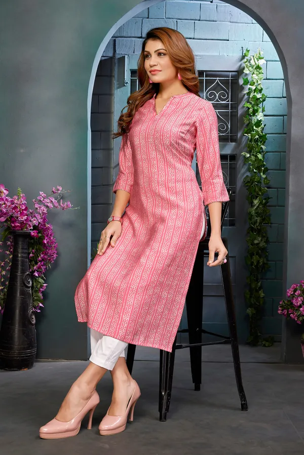 Light_Pink_Chanderi_Premium_&_Elegant_Kurta_For_Women_&_Girls