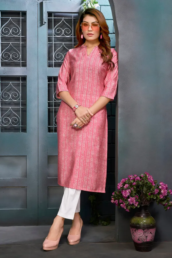 Light_Pink_Chanderi_Premium_&_Elegant_Kurta_For_Women_&_Girls