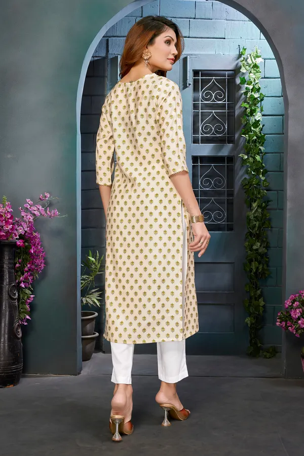 Creme_Chanderi_Premium_&_Elegant_Kurta_For_Women_&_Girls