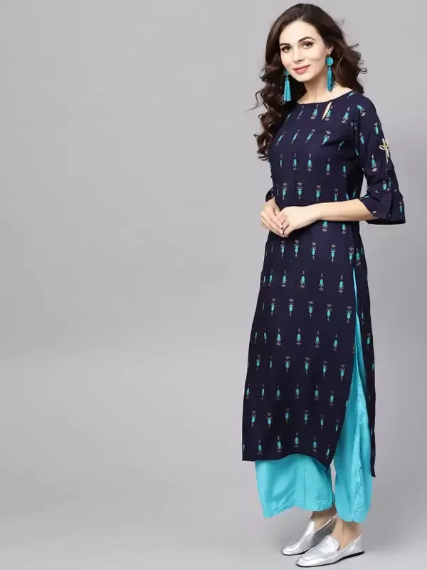 Navy_Blue_Rayon_Premium_&_Elegant_Kurta_For_Women_&_Girls