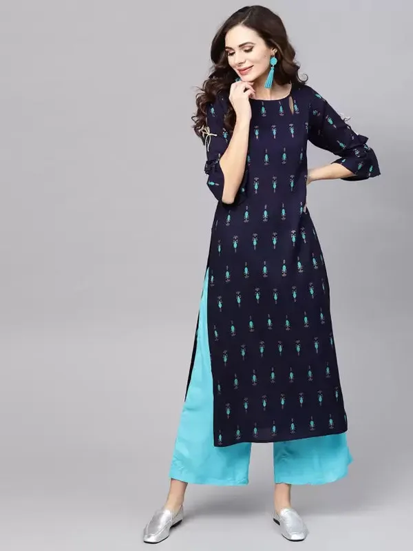 Navy_Blue_Rayon_Premium_&_Elegant_Kurta_For_Women_&_Girls