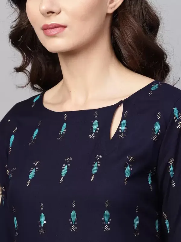 Navy_Blue_Rayon_Premium_&_Elegant_Kurta_For_Women_&_Girls