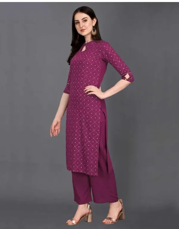Maroon_Rayon_Premium_&_Elegant_Kurta_For_Women_&_Girls