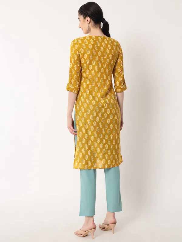 Mustard_Rayon_Premium_&_Elegant_Kurta_For_Women_&_Girls