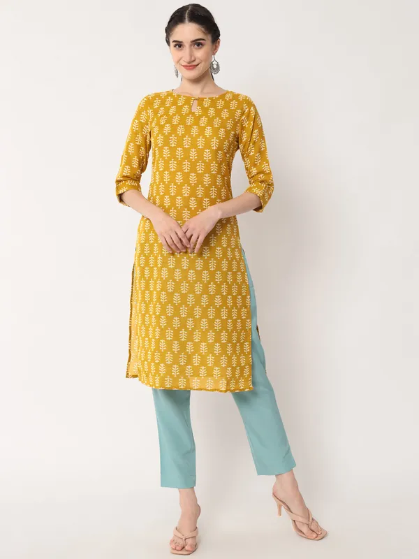 Mustard_Rayon_Premium_&_Elegant_Kurta_For_Women_&_Girls
