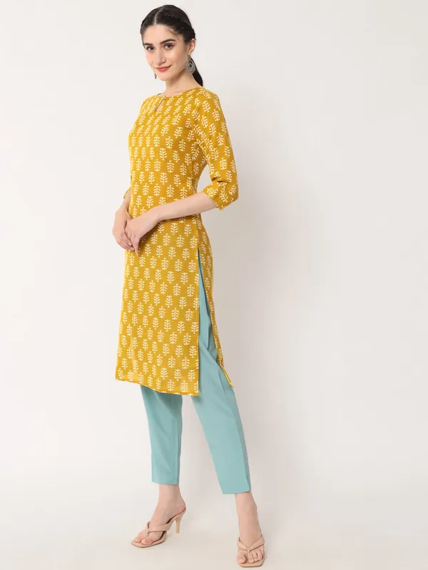 Mustard_Rayon_Premium_&_Elegant_Kurta_For_Women_&_Girls