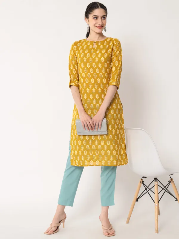 Mustard_Rayon_Premium_&_Elegant_Kurta_For_Women_&_Girls