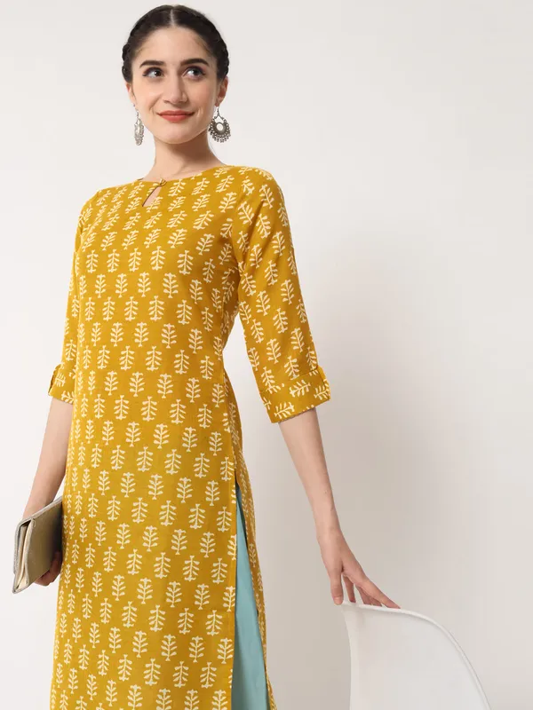 Mustard_Rayon_Premium_&_Elegant_Kurta_For_Women_&_Girls