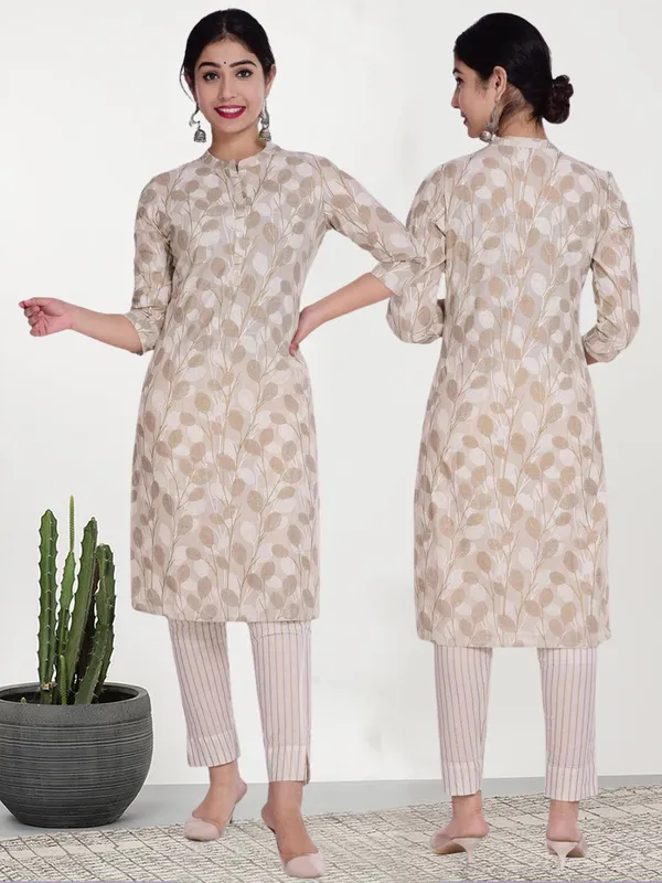 Beige_Cotton_Premium_&_Elegant_Kurta_For_Women_&_Girls