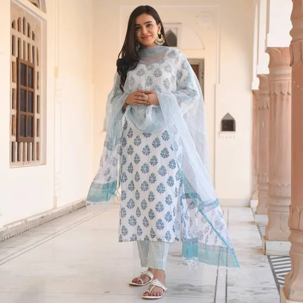 Multicolor_Cotton_Premium_&_Elegant_Kurta_&_Pant_Set_With_Dupatta_For_Women_&_Girls