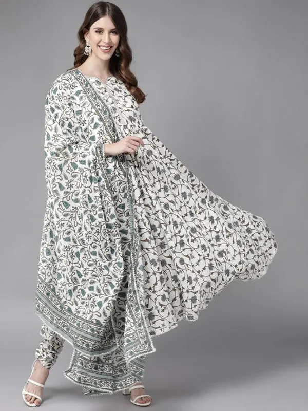 Grey_Cotton_Premium_&_Elegant_Kurta_&_Pant_Set_With_Dupatta_For_Women_&_Girls