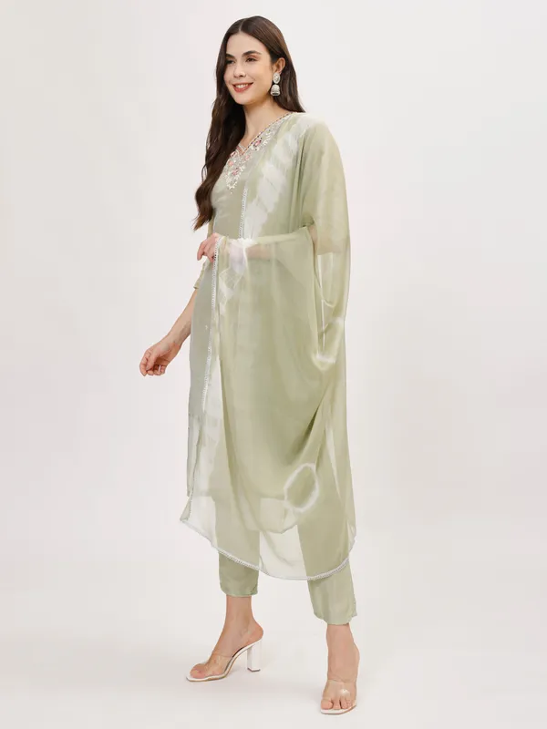 Pista_Green_Silk_Premium_&_Elegant_Kurta_&_Pant_Set_With_Dupatta_For_Women_&_Girls
