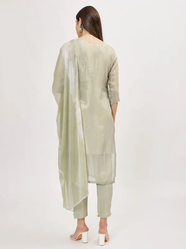 Pista_Green_Silk_Premium_&_Elegant_Kurta_&_Pant_Set_With_Dupatta_For_Women_&_Girls