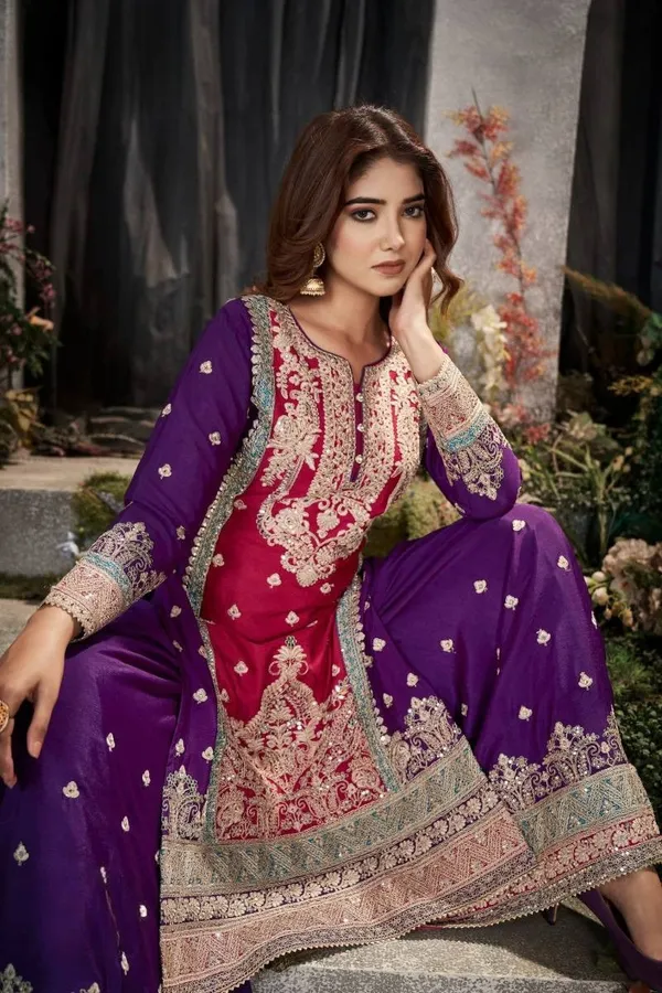 Magenta_Cotton_Premium_&_Elegant_Kurta_&_Pant_Set_With_Dupatta_For_Women_&_Girls