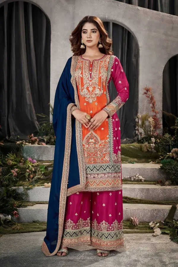 Multicolor_Cotton_Premium_&_Elegant_Kurta_&_Pant_Set_With_Dupatta_For_Women_&_Girls