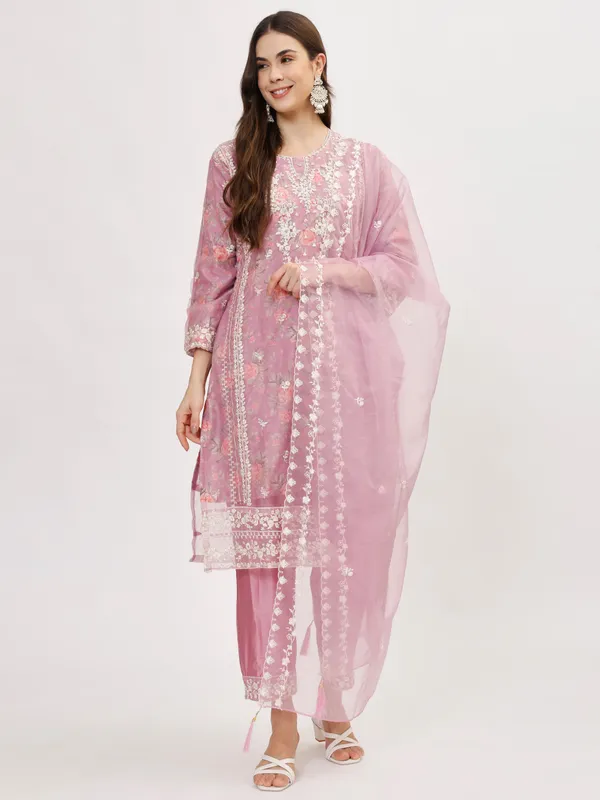 Lilac_Organza_Premium_&_Elegant_Kurta_&_Pant_Set_With_Dupatta_For_Women_&_Girls