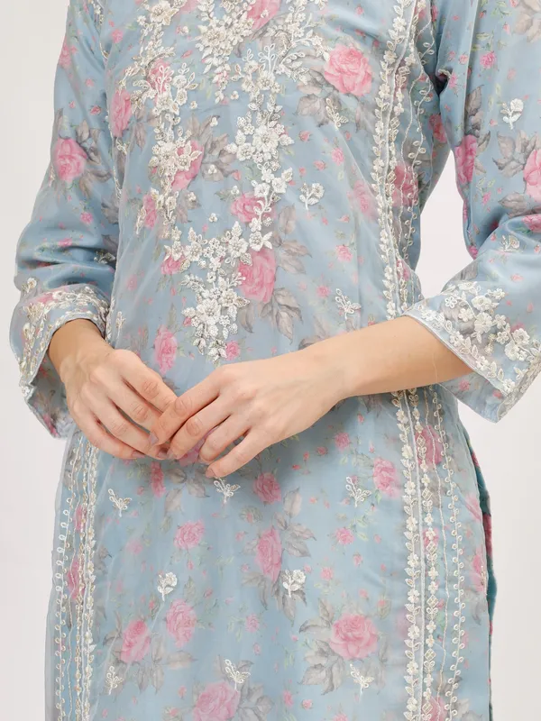 Blue_Organza_Premium_&_Elegant_Kurta_&_Pant_Set_With_Dupatta_For_Women_&_Girls