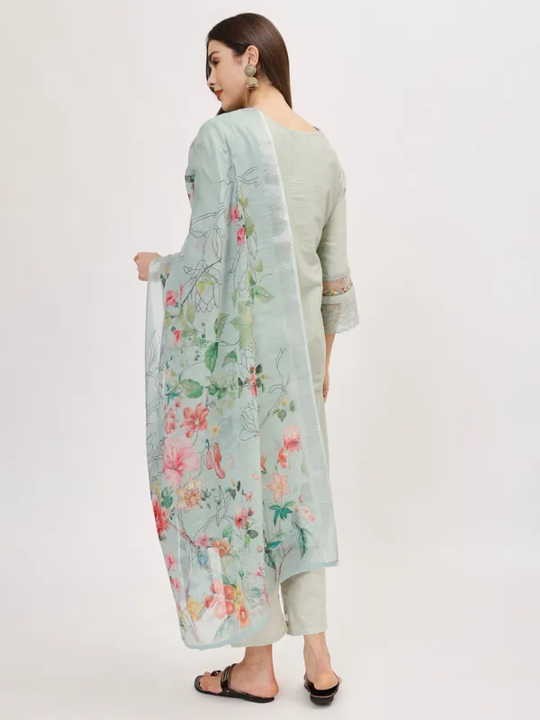 Mint_Cotton_Premium_&_Elegant_Kurta_&_Pant_Set_With_Dupatta_For_Women_&_Girls