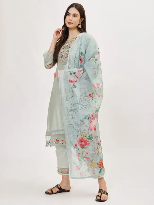 Mint_Cotton_Premium_&_Elegant_Kurta_&_Pant_Set_With_Dupatta_For_Women_&_Girls