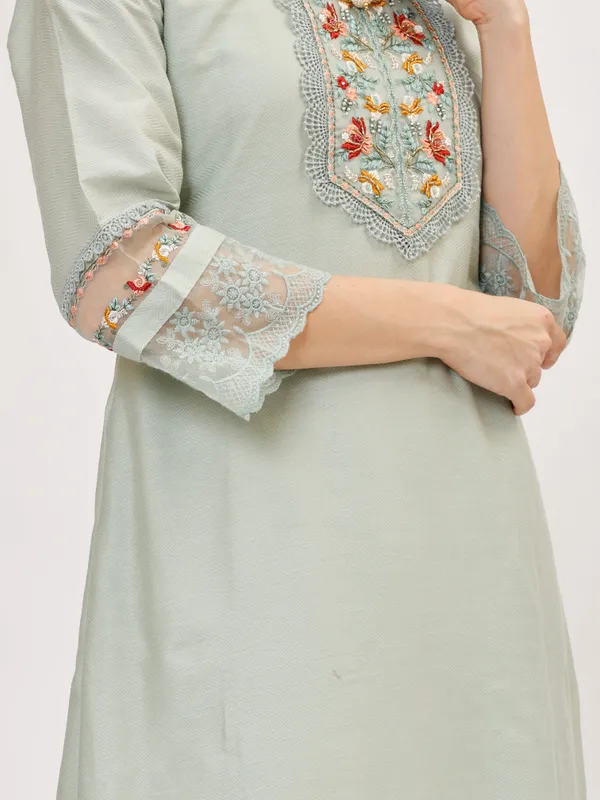 Mint_Cotton_Premium_&_Elegant_Kurta_&_Pant_Set_With_Dupatta_For_Women_&_Girls