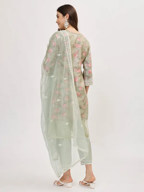 Green_&_Pink_Organza_Premium_&_Elegant_Kurta_&_Pant_Set_With_Dupatta_For_Women_&_Girls