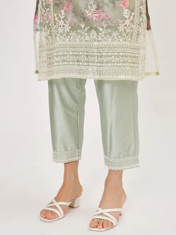 Green_&_Pink_Organza_Premium_&_Elegant_Kurta_&_Pant_Set_With_Dupatta_For_Women_&_Girls