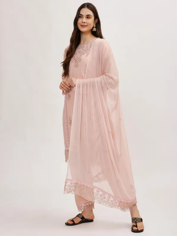 Pink_Cotton_Premium_&_Elegant_Kurta_&_Pant_Set_With_Dupatta_For_Women_&_Girls