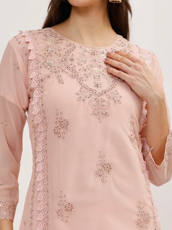 Pink_Cotton_Premium_&_Elegant_Kurta_&_Pant_Set_With_Dupatta_For_Women_&_Girls