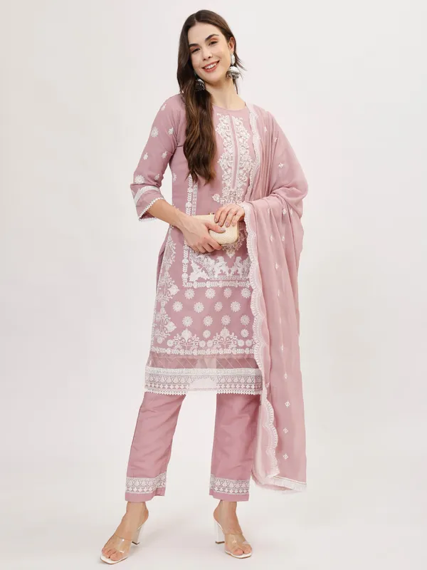 Lilac_Cotton_Premium_&_Elegant_Kurta_&_Pant_Set_With_Dupatta_For_Women_&_Girls