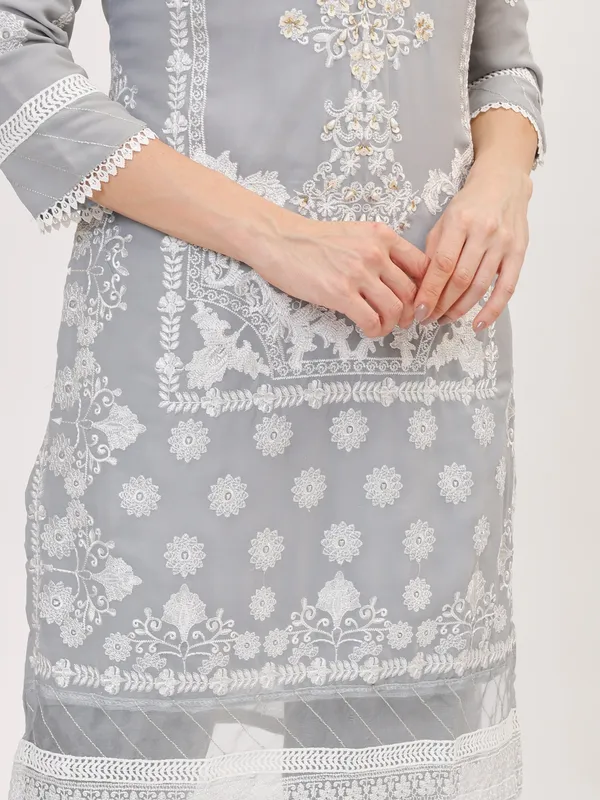 Grey_Cotton_Premium_&_Elegant_Kurta_&_Pant_Set_With_Dupatta_For_Women_&_Girls