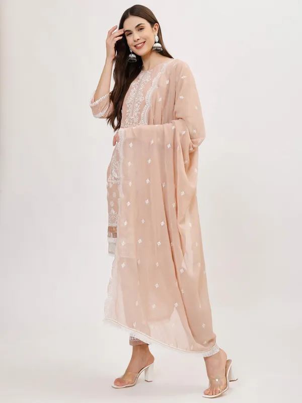Pink_Cotton_Premium_&_Elegant_Kurta_&_Pant_Set_With_Dupatta_For_Women_&_Girls