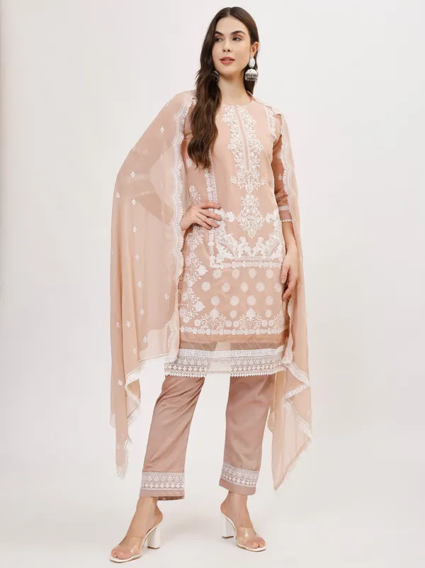 Pink_Cotton_Premium_&_Elegant_Kurta_&_Pant_Set_With_Dupatta_For_Women_&_Girls