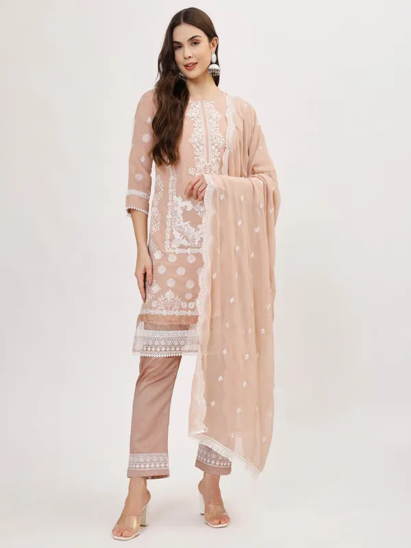 Pink_Cotton_Premium_&_Elegant_Kurta_&_Pant_Set_With_Dupatta_For_Women_&_Girls