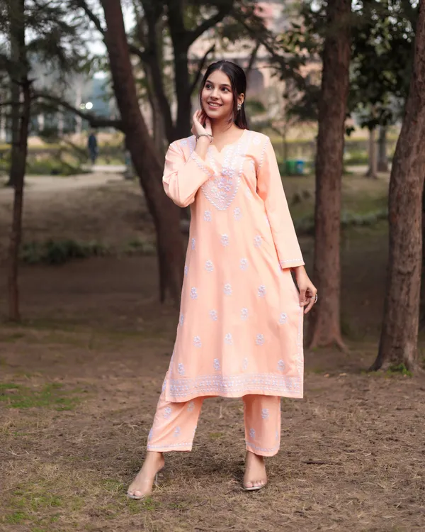 Peach_Cotton_Premium_&_Elegant_Co-Ord_Sets_For_Women_&_Girls
