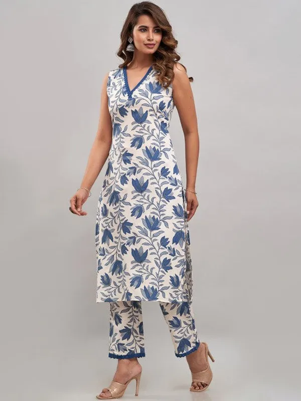 White_Cotton_Premium_&_Elegant_Kurta_&_Pant_Set_For_Women_&_Girls