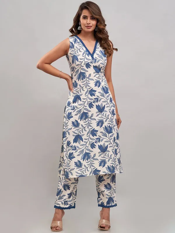 White_Cotton_Premium_&_Elegant_Kurta_&_Pant_Set_For_Women_&_Girls