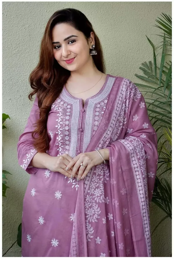Lavender_Viscose_Premium_&_Elegant_Kurta_,_Dupatta_Pant_For_Women_&_Girls