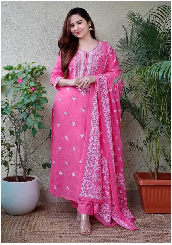 Pink_Viscose_Premium_&_Elegant_Kurta_,_Dupatta_Pant_For_Women_&_Girls