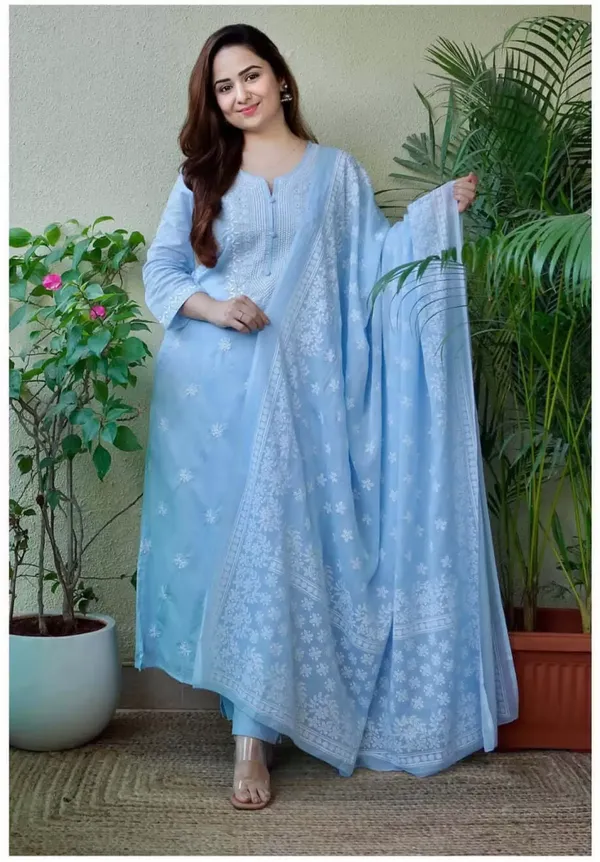 Blue_Viscose_Premium_&_Elegant_Kurta_,_Dupatta_Pant_For_Women_&_Girls