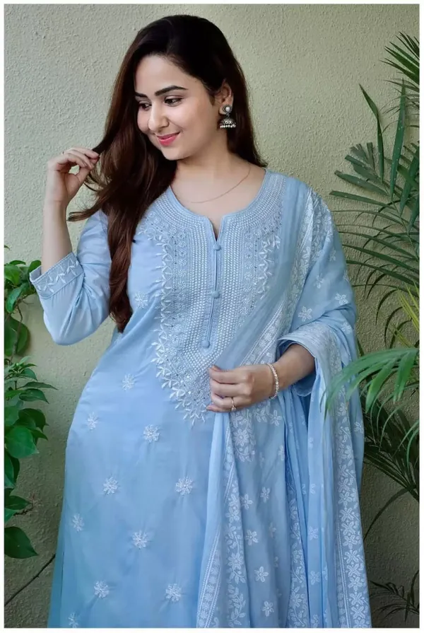 Blue_Viscose_Premium_&_Elegant_Kurta_,_Dupatta_Pant_For_Women_&_Girls