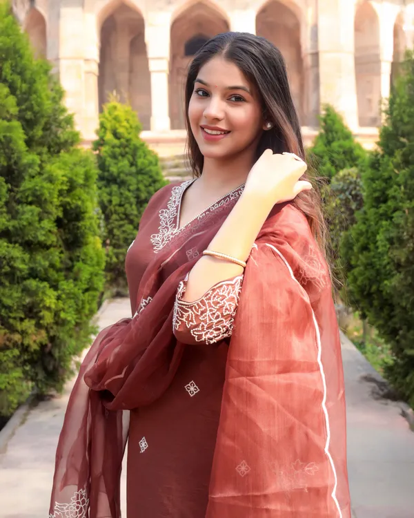 Brown_Viscose_Premium_&_Elegant_Kurta_&_Pant_Set_With_Dupatta_For_Women_&_Girls