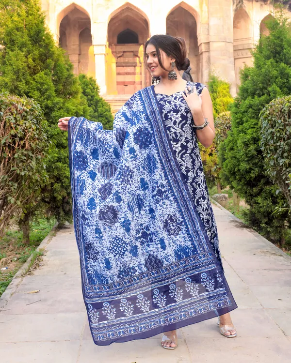 Blue_Cotton_Premium_&_Elegant_Kurta_,_Dupatta_Pant_For_Women_&_Girls