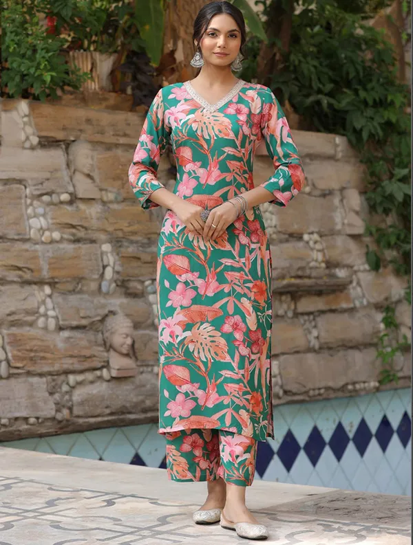 Multicolor_Cotton_Premium_&_Elegant_Kurta_&_Pant_Set_For_Women_&_Girls