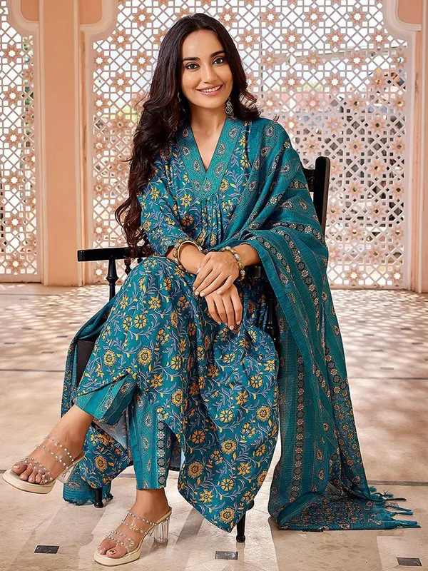 Rama_Blue_Viscose_Premium_&_Elegant_Kurta_,_Dupatta_Pant_For_Women_&_Girls